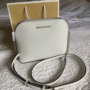 Michael lots cindy crossbody bag. Optic white.